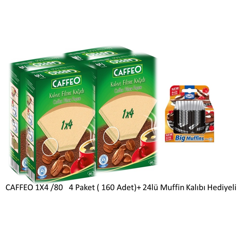 Caffeo 1x4/80 Kahve Filtre Kağıdı320 Adet(4 Paket)