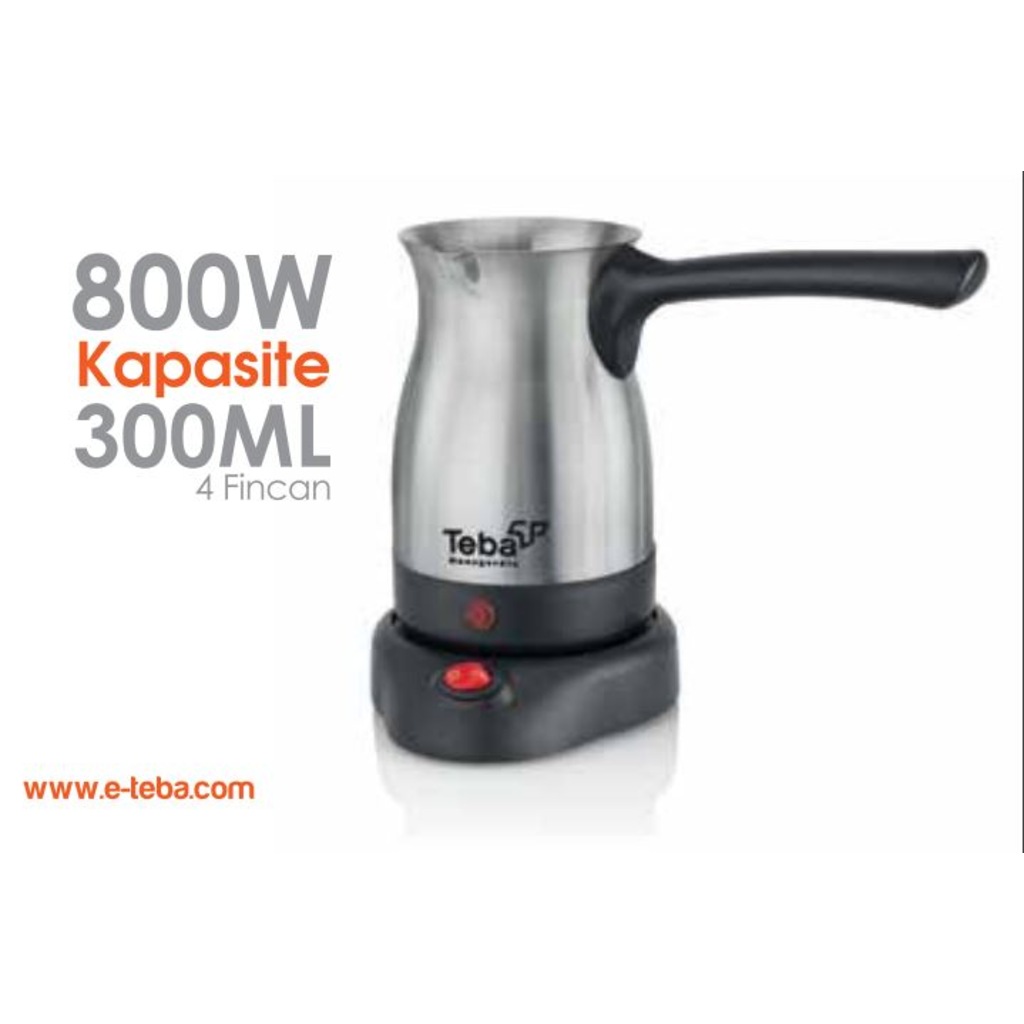 Teba 800w Elektrikli Cezve Kahve Makinesi Çelik Gövde Standlı