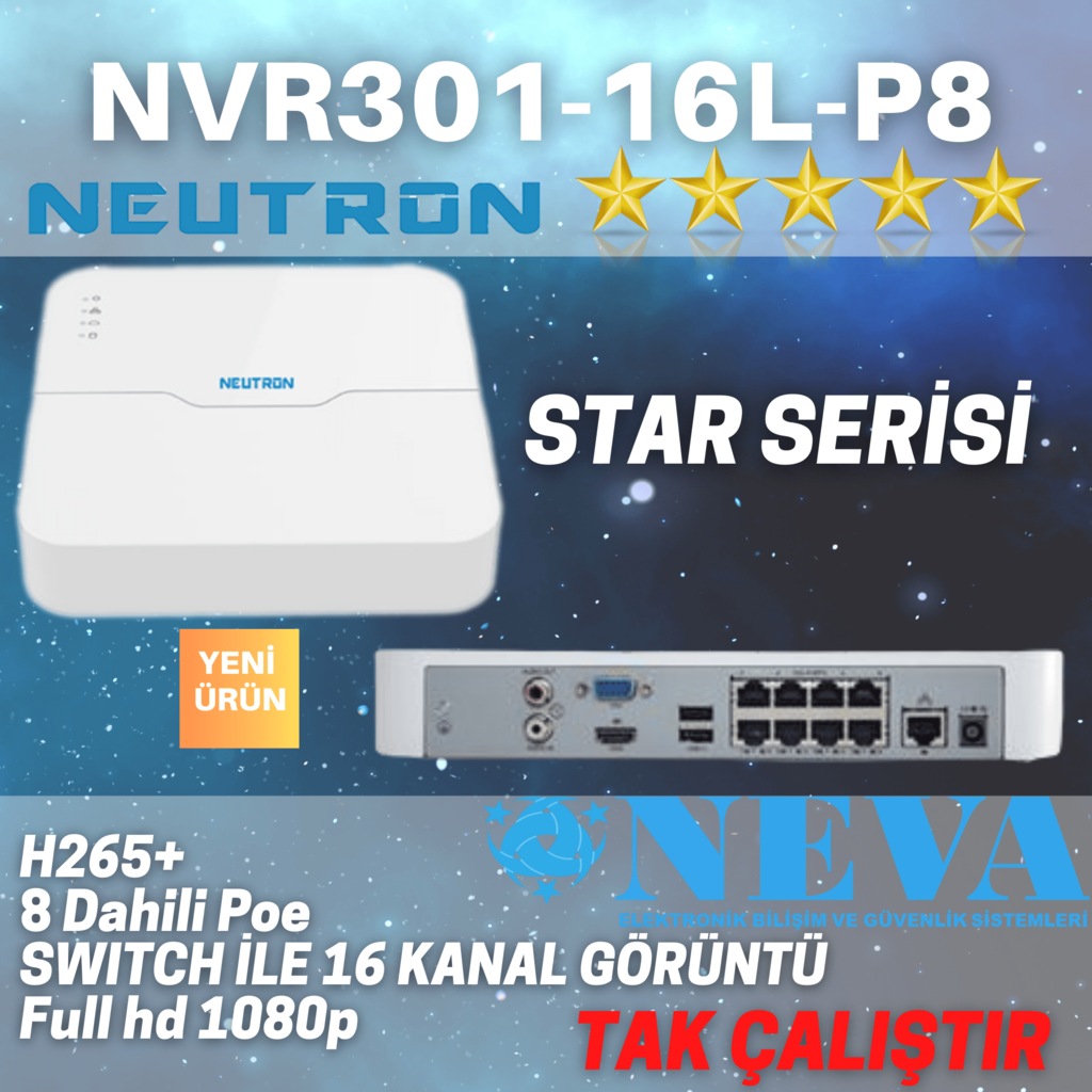 Neutron Nvr301 16l P8 16 Kanal 8 Poe 4k Nvr Kayit Cihazi Fiyatlari Ozellikleri Ve Yorumlari En Ucuzu Akakce