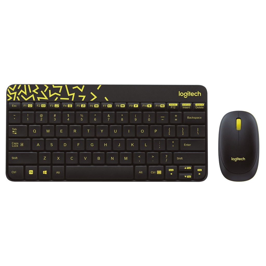 LOGITECH MK240 KLAVYE + MOUSE KABLOSUZ SİYAH/SARI (920-008215)