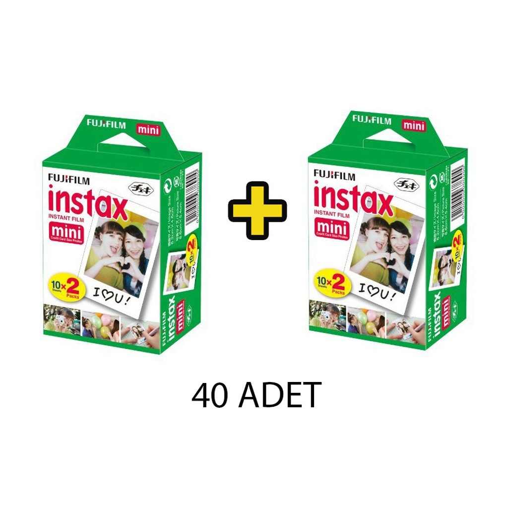 Fuji İnstax Mini 7-8-9-25 için 20x2 (40 Adet) Fotoğraf Filmi