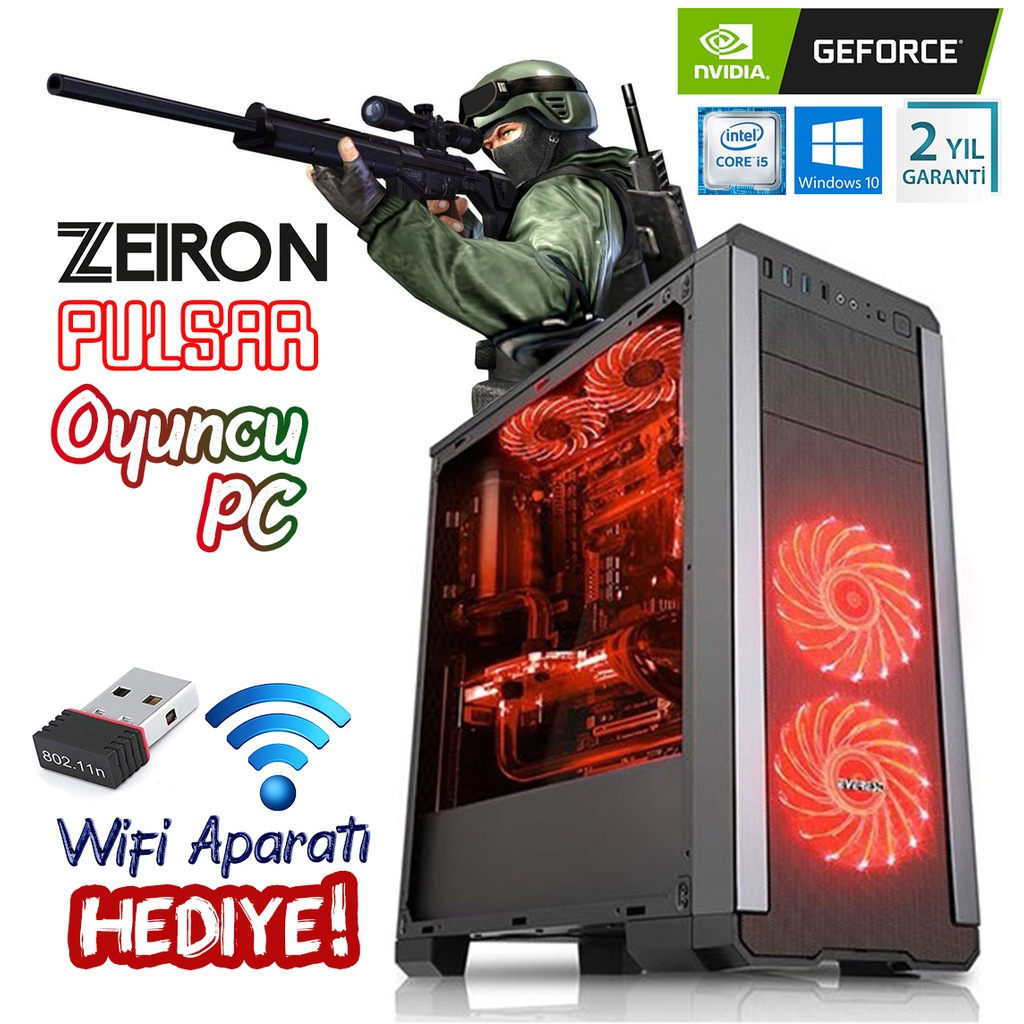 Zeiron Pulsar X340 INTEL İ5-3470 16GB 120GB + 500GB 2GB Oyuncu Pc