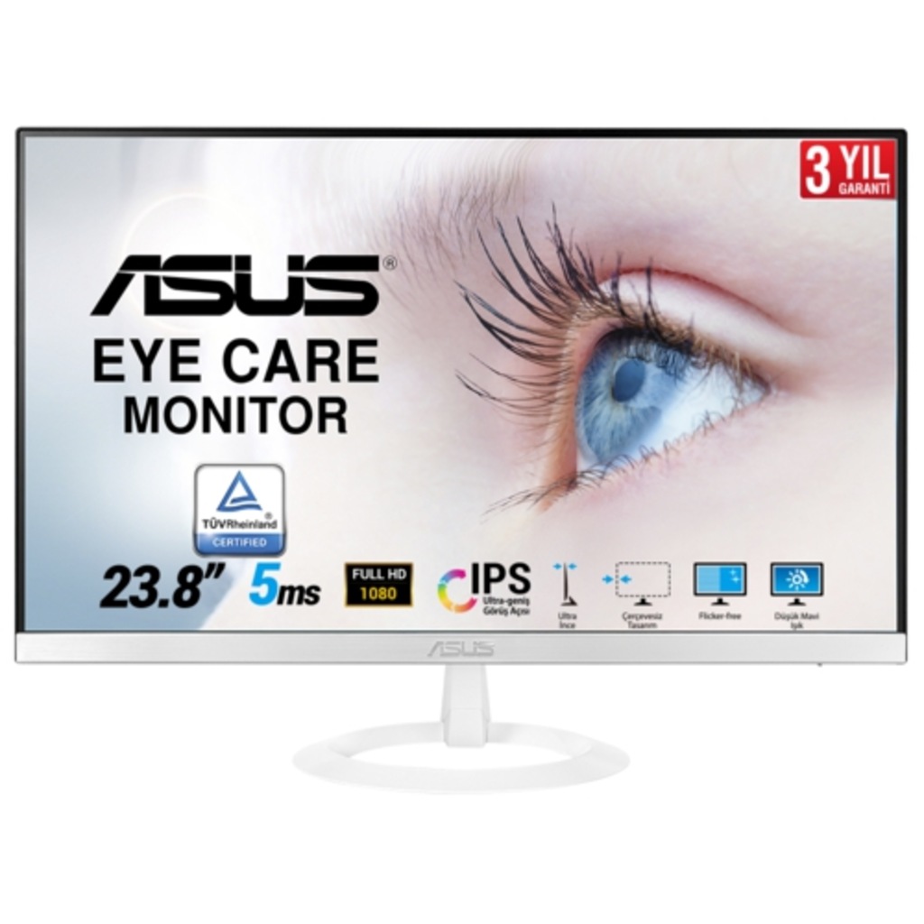 Asus 23.8 VZ249HE-W IPS Monitör Beyaz 5ms WIDE, 1920x1080,VGA,HD
