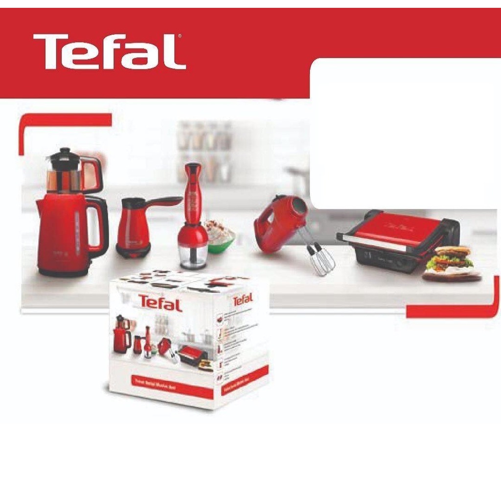Tefal Yakut Mutfak Seti Kırmızı Çaycı Mikser Kahve Tost Makineler