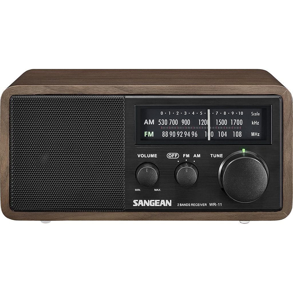 Sangean Wr11bk Wood Am/fm Table Top Am/fm Radio + Aux, H