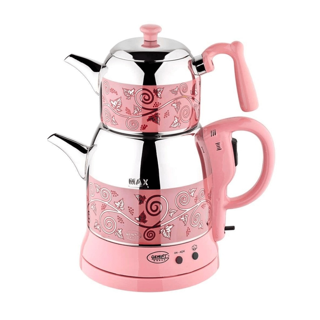 ÖZKENT K-662 MENEKŞE PEMBE DESENLİ SEMAVER