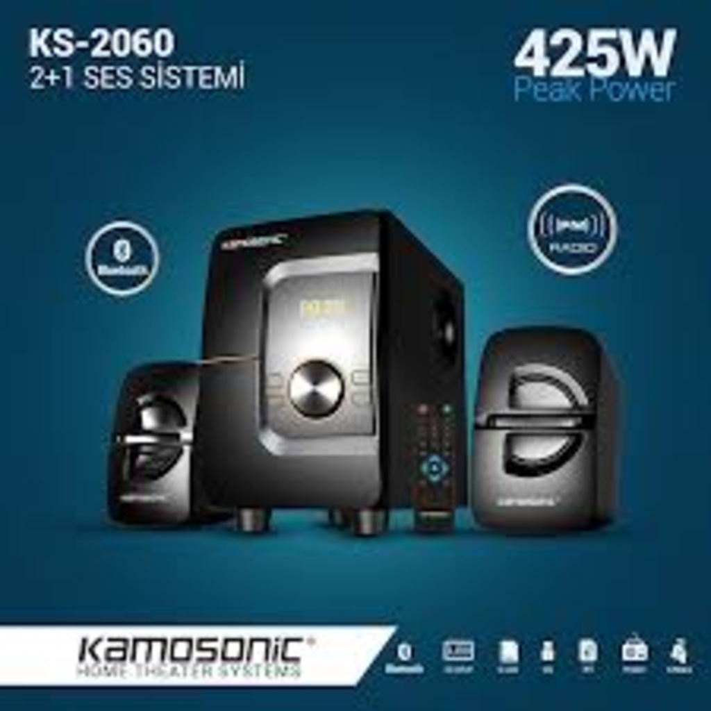 Kamosonic KS2060 Bluetooth 425W 2+1 Ev Sinema Sistemi /Hoparlör