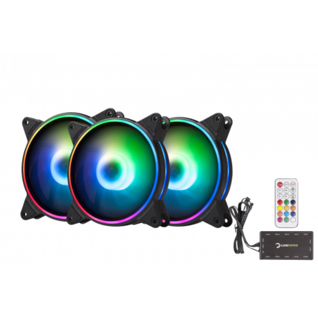 3 rgb вентилятора. БП GAMEPOWER 600.