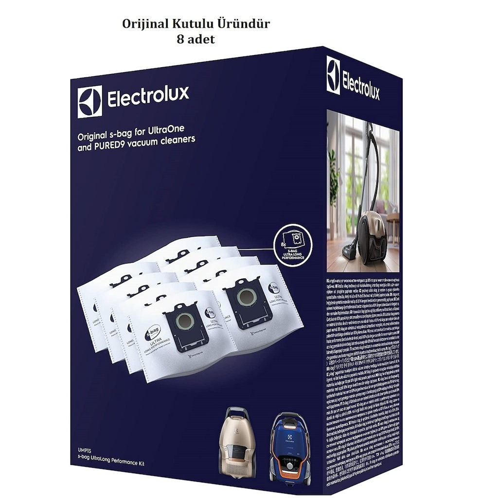 Electrolux PURE D9-UltraOne S-Bag Orijinal Toz Torbası 8 Adet 5lt Fiyatları  ve Özellikleri