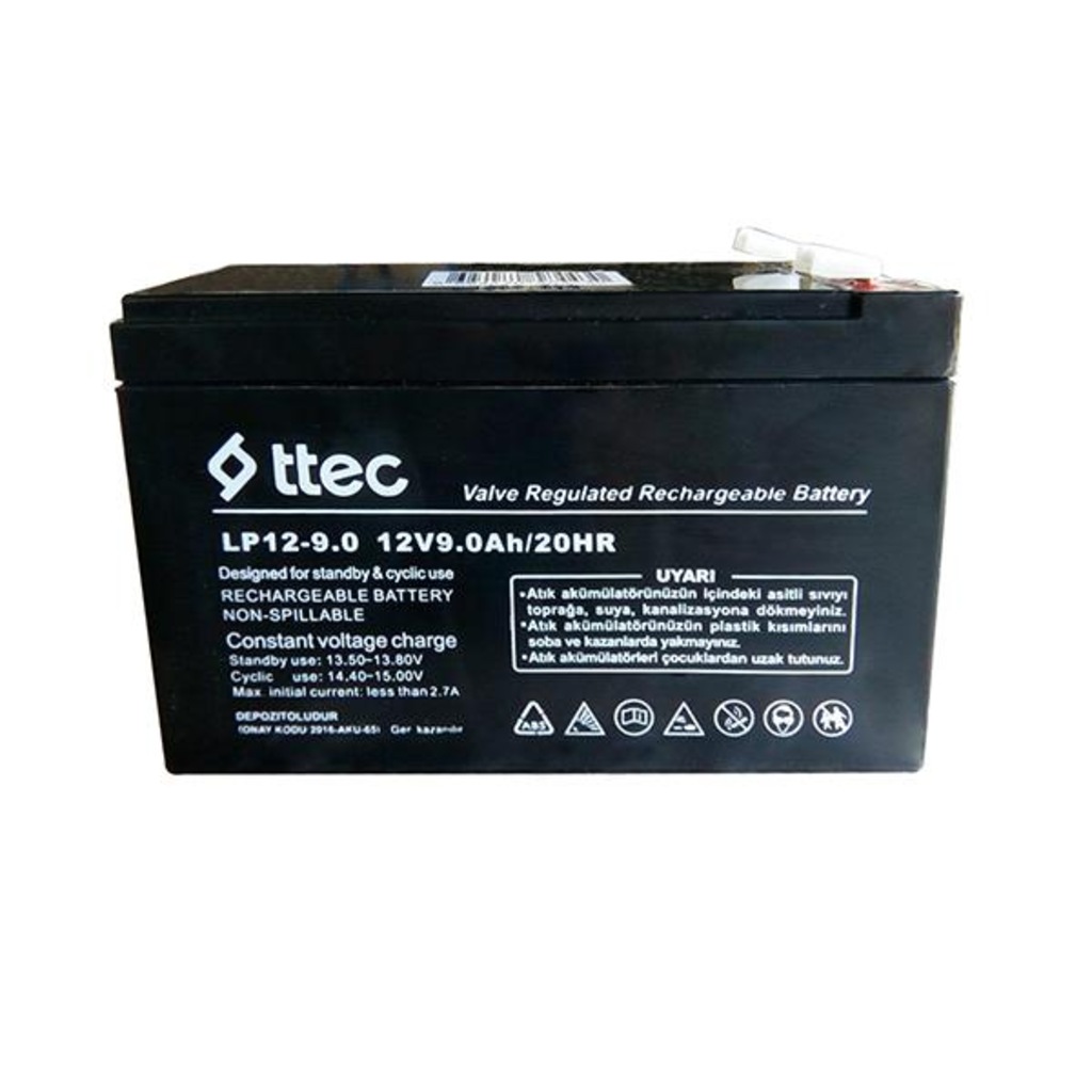 Ttec 12V Volt 9Ah Amper Bakımsız Kuru UPS Akü Üretim: 06/2019