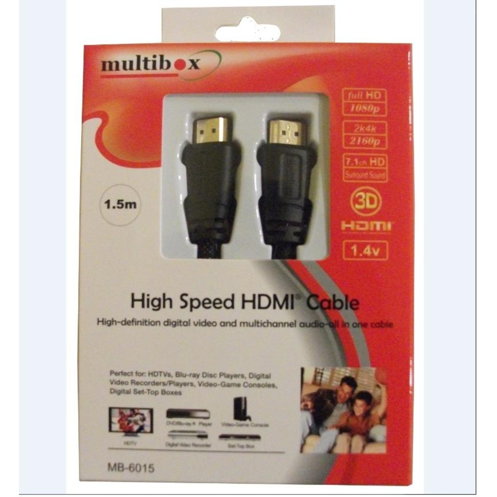 Multibox MB-6015 Altın Uçlu HDMI Kablo 1,5 mt