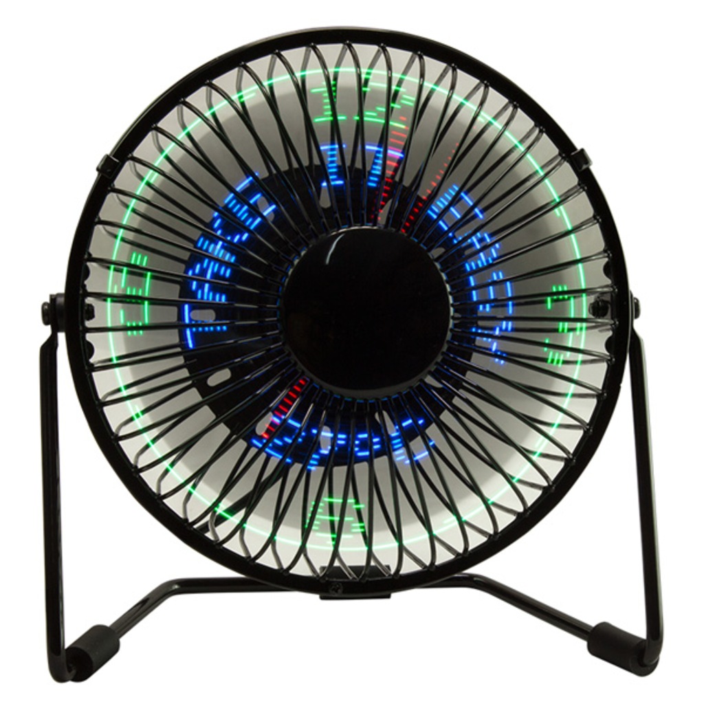 6'' LEDLİ TARİH/DERECE/SAAT GÖSTERGELİ MASAÜSTÜ METAL USB FAN