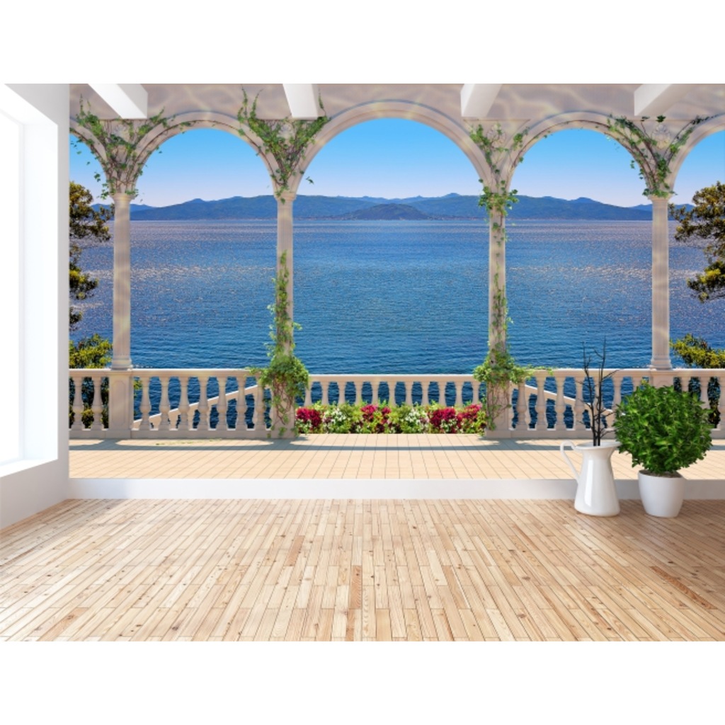 Deniz Mermer Sütun 3D Görünümlü Manzara Duvar Kağıdı Fiyatları ve