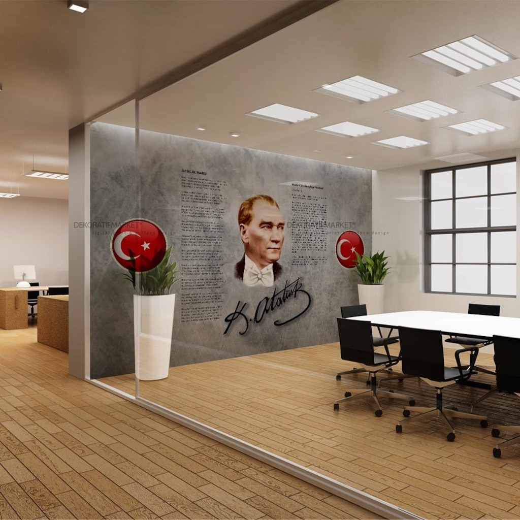 Ofis İçin Atatürk Köşesi Duvar Kağıdı Seçenekli Ürün Ofis İçin Atatürk Köşesi Duvar Kağıdı Seçenekli Ürün