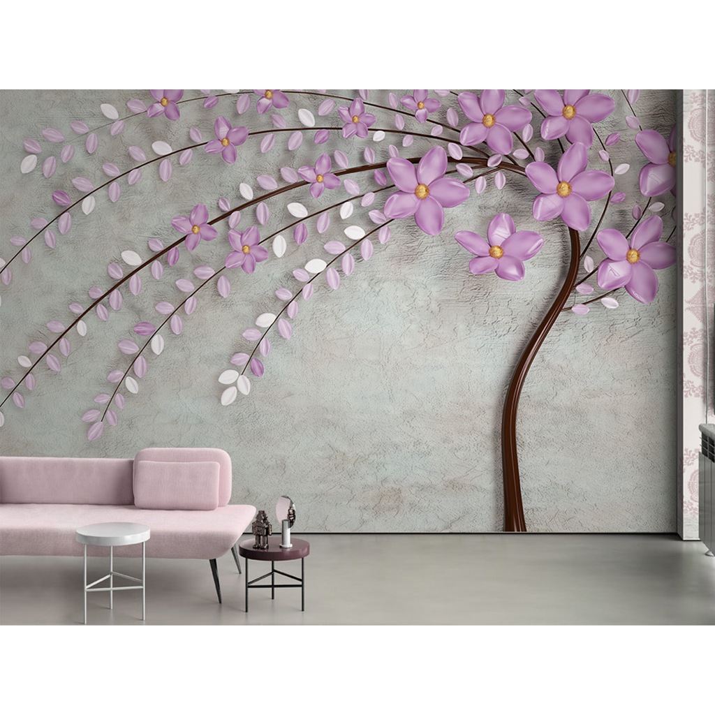 Pembe Çiçekler 3D Görünümlü Duvar Kağıdı Fiyatları ve Özellikleri