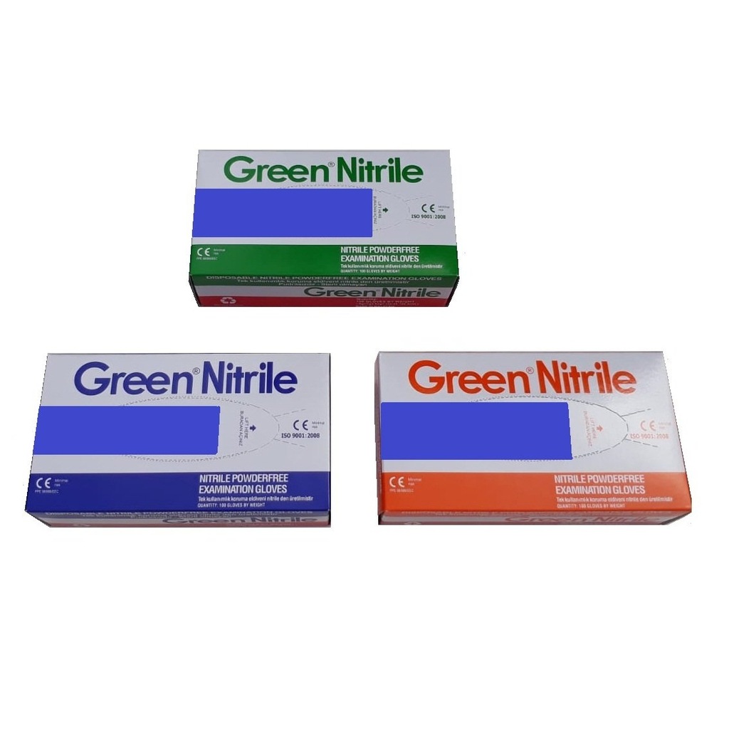 Green Nitril Mavi Pudrasız Eldiven 100 Adet