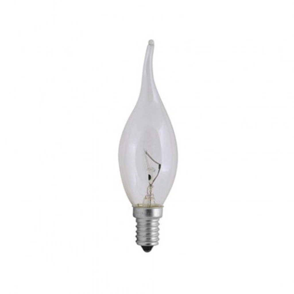 ŞEFFAF KIVRIK MUM BUJİ E-14 İNCE DUY AMPUL 40 WATT 10LU PAKET
