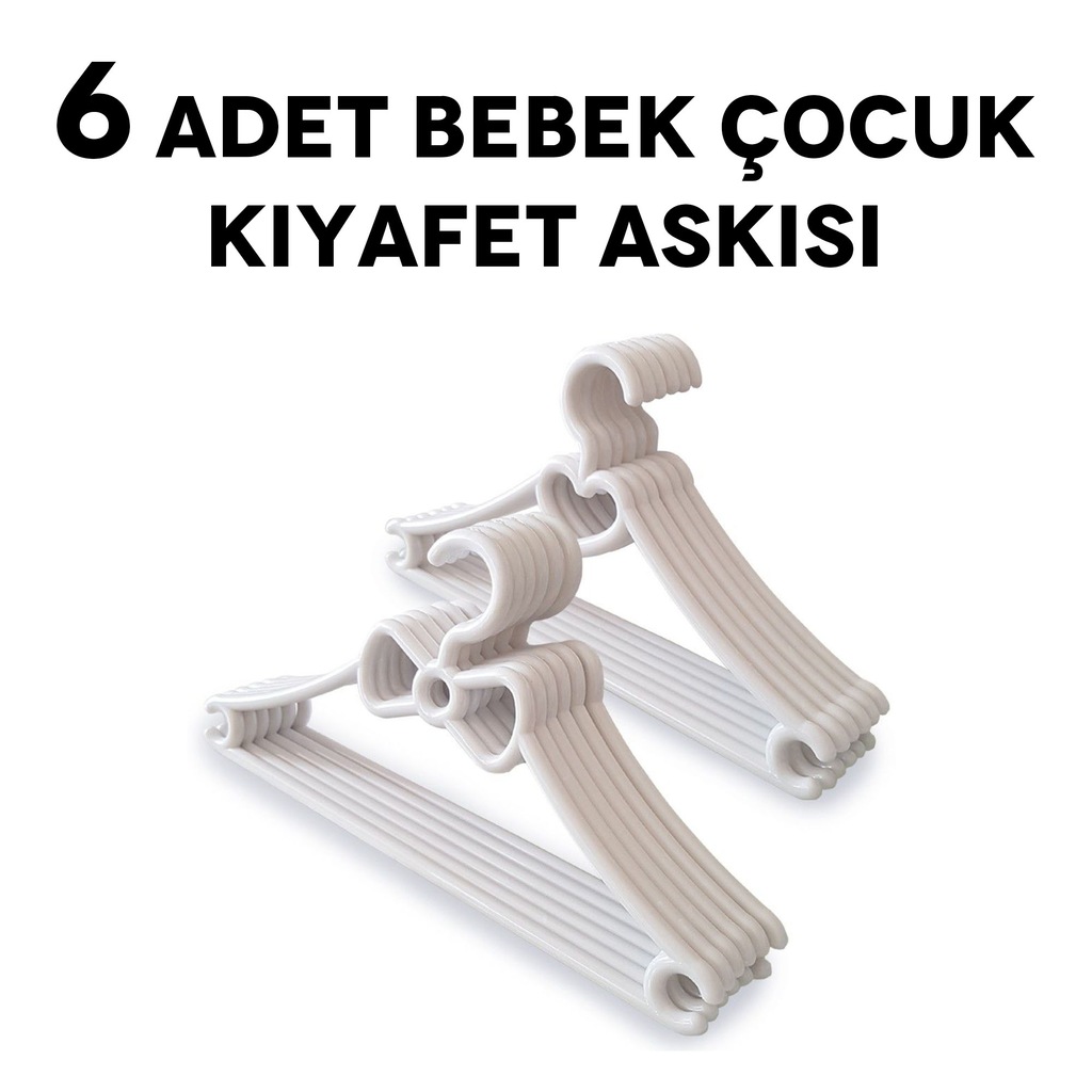 Bebek Kıyafet Askısı 6�lı Elbise Askısı Çocuk Kıyafet Askısı