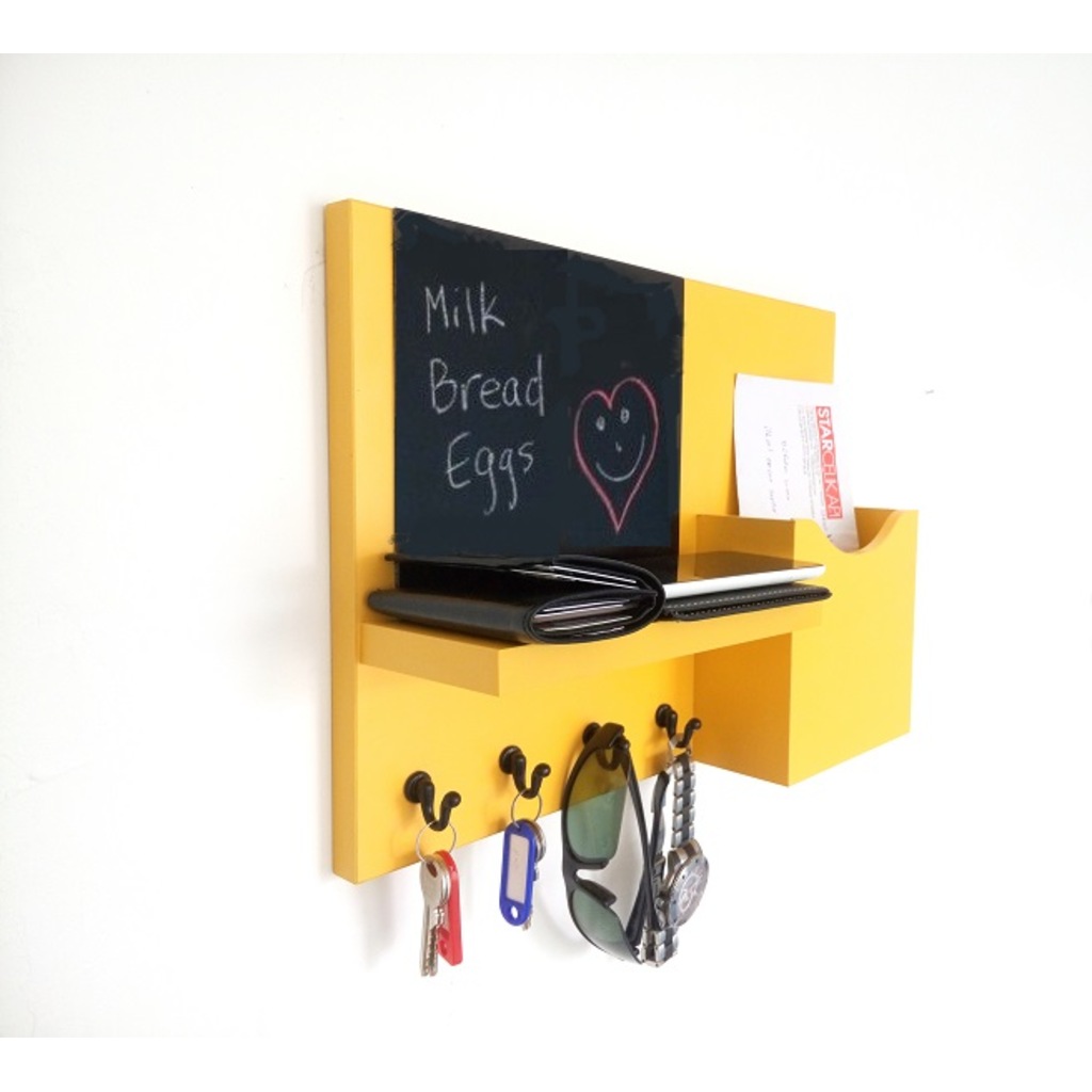 Ella Home Ds023 Sarı Çok Amaçlı Antre Duvar Askı Anahtarlık