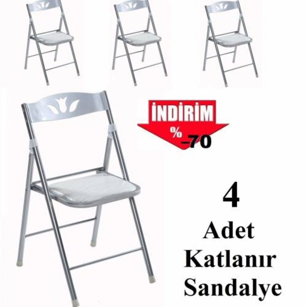 Katlanabilir Metal Sandalye Mutfak Balkon Salon İçin