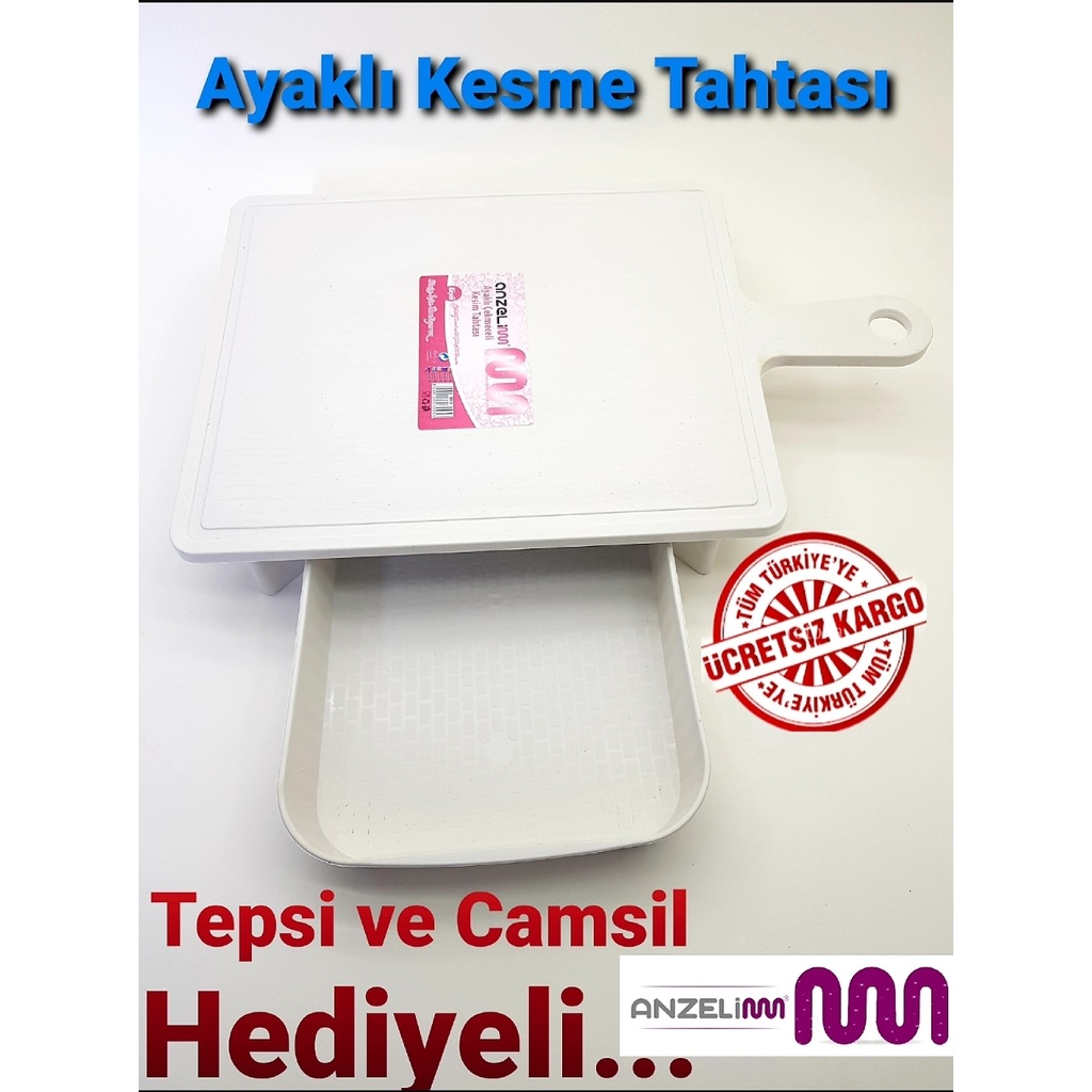 ayaklı çekmece hazneli kesme kesim tahtası hamur acma 25x40x6