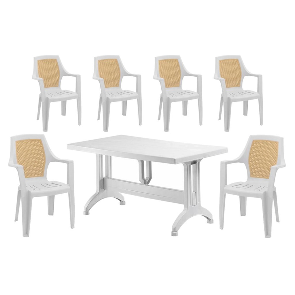SETA 6 Ad Sandalye 80*140 Plastik Balkon Bahçe Takım