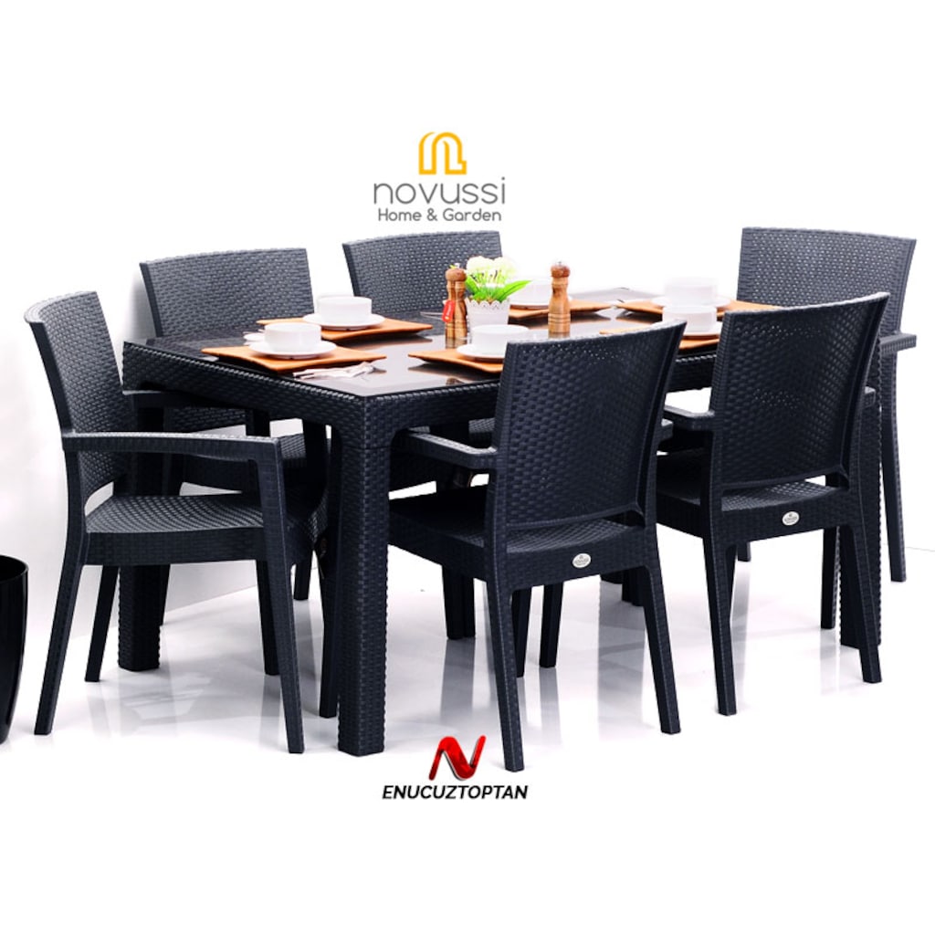 Novussi Rattan Camli 90x150 Masa 6 Adet Paris Koltuk Id1266 Fiyatlari Ve Ozellikleri