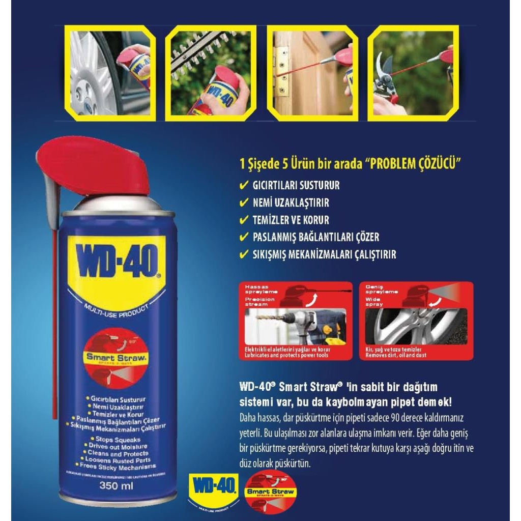 Wd 40 Çok Amaçlı Pas Sökücü Yağlayıcı 350 ml (silah tüfek makine