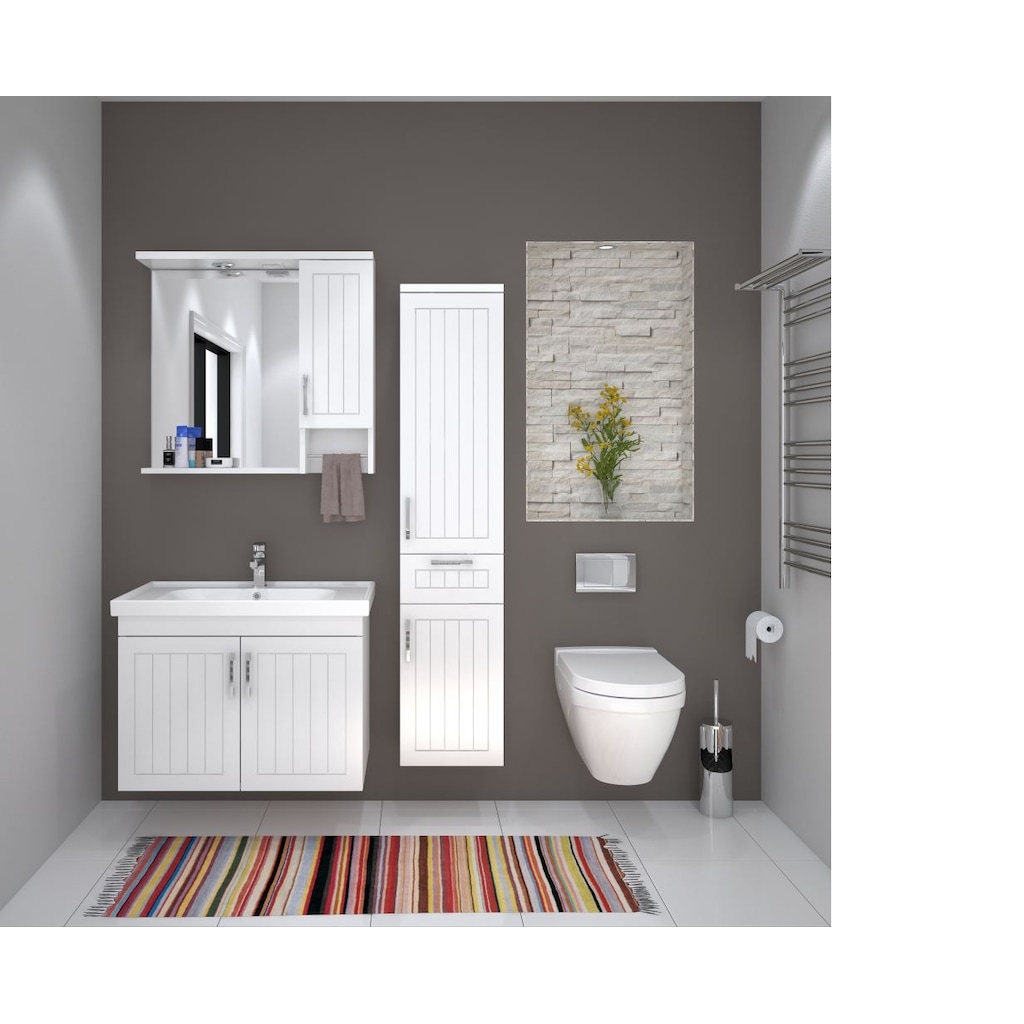 Denko Lotus 60 Cm Banyo Dolabı (takım, Üst Modül, Alt ...