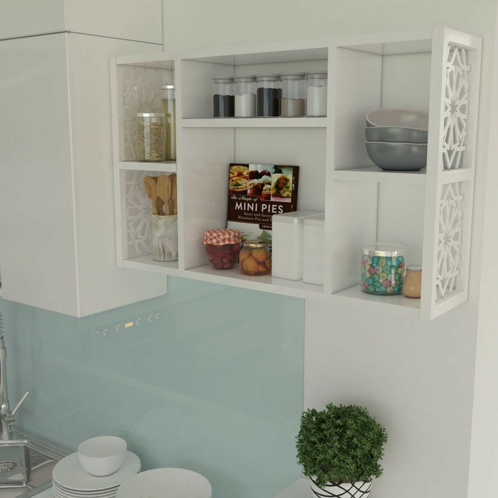 Dekoratif Duvar Rafı Banyo Rafı 5 Bölmeli Banyo Dolabı Fiyatları ve