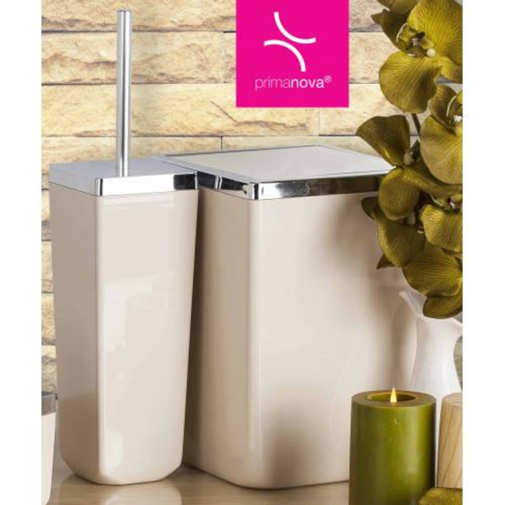 Primanova TOSKANA Bej KREM Banyo Seti Çöp Kovası Tuvalet Fırçası