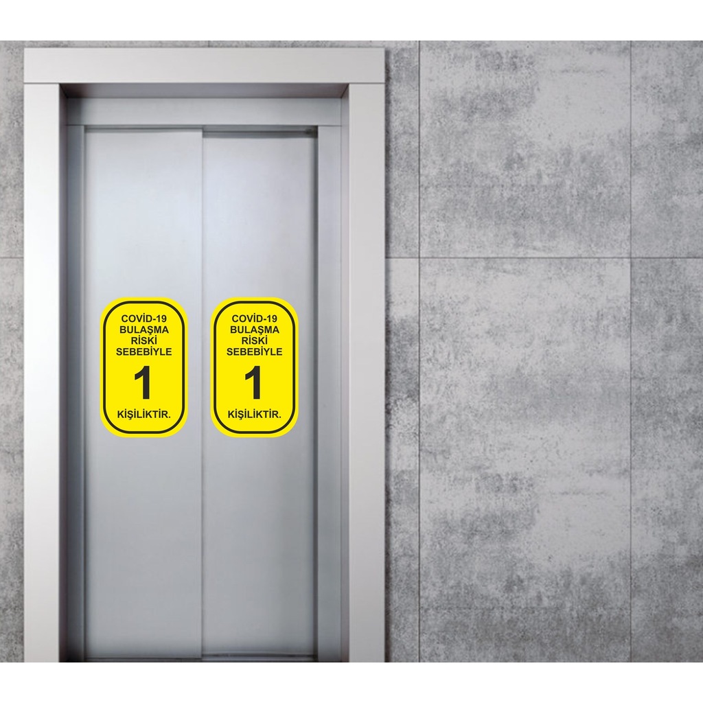 asansor kapi 1 kisilik etiketi sosyal mesafe asansor etiketi fiyatlari ve ozellikleri