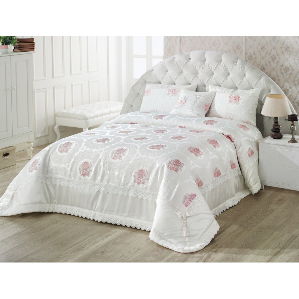 Irya Lidya Yatak Örtüsü Pembe Çift Kisilik