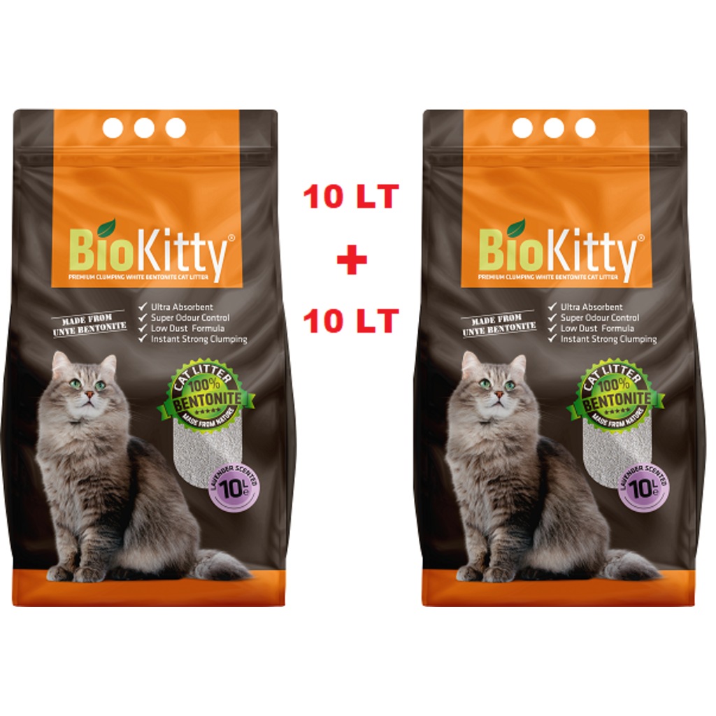 Bio Kitty Lavanta Kokulu İnce Kedi Kumu 10 LT * 2 Adet Fiyatları ve