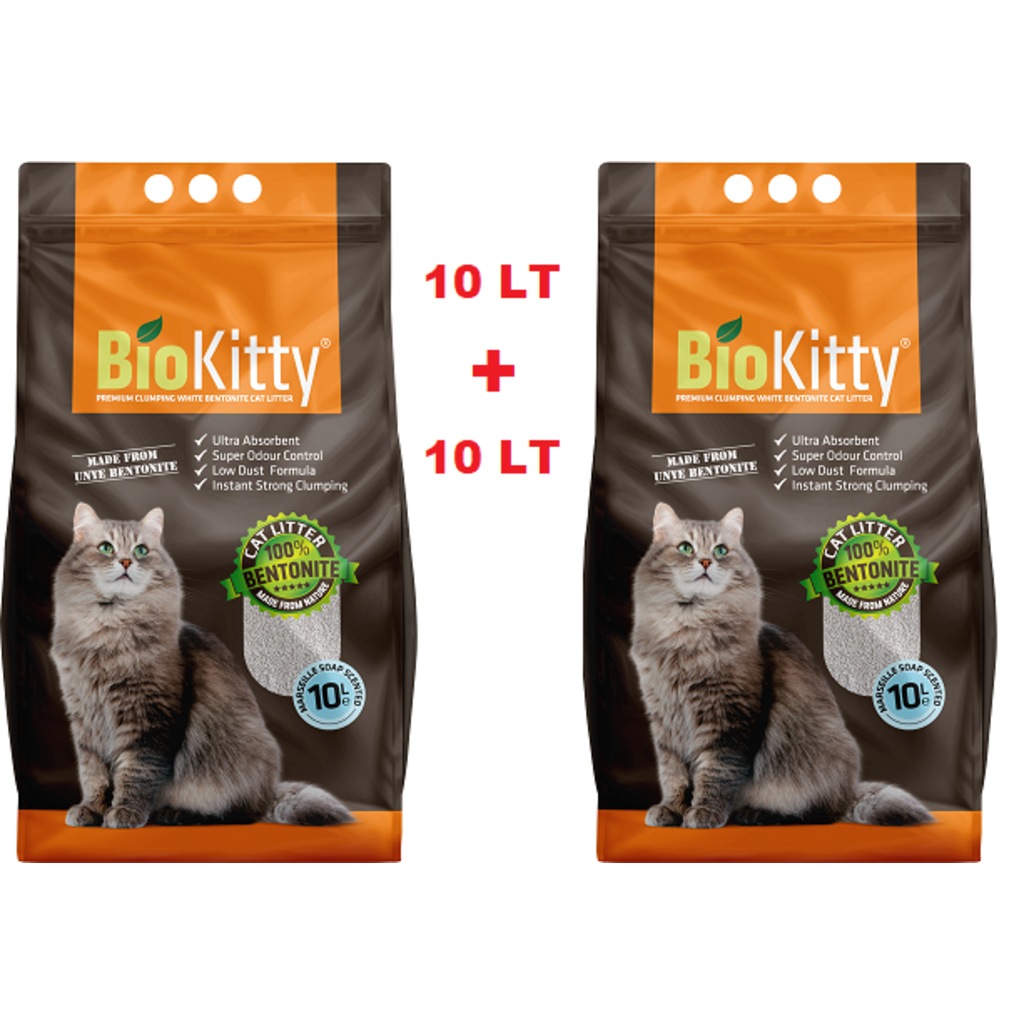 Bio Kitty Sabun Kokulu İnce Kedi Kumu 10 LT * 2 Adet Fiyatları ve