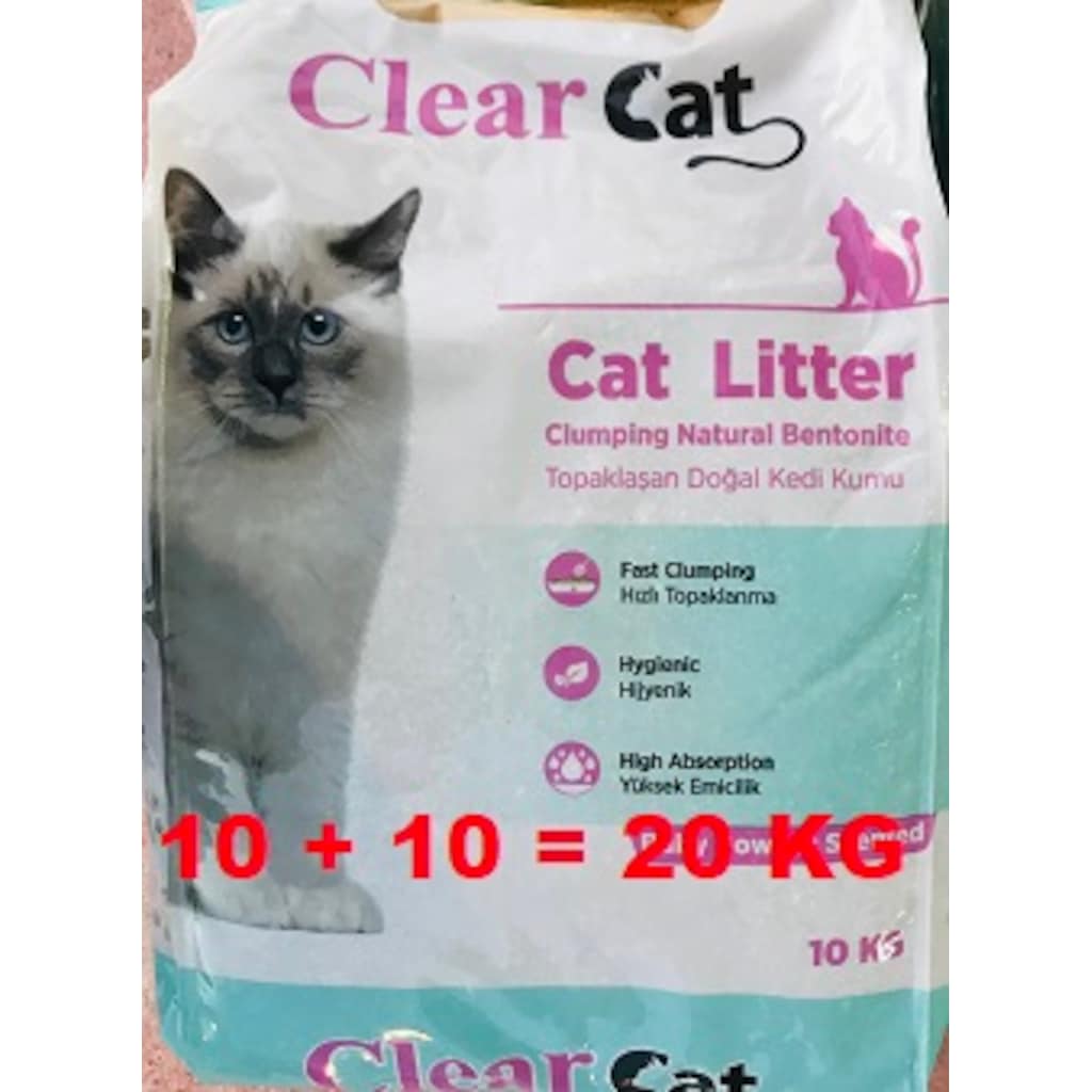 Clear Cat Parfümlü Kedi Kumu 10 + 10 Kg