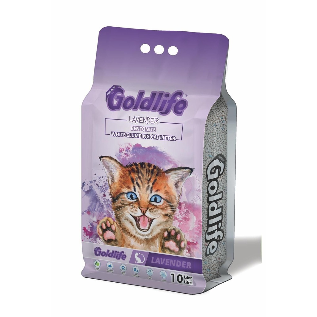 Gold Life Premium Lavender Kedi Kumu 10 lt