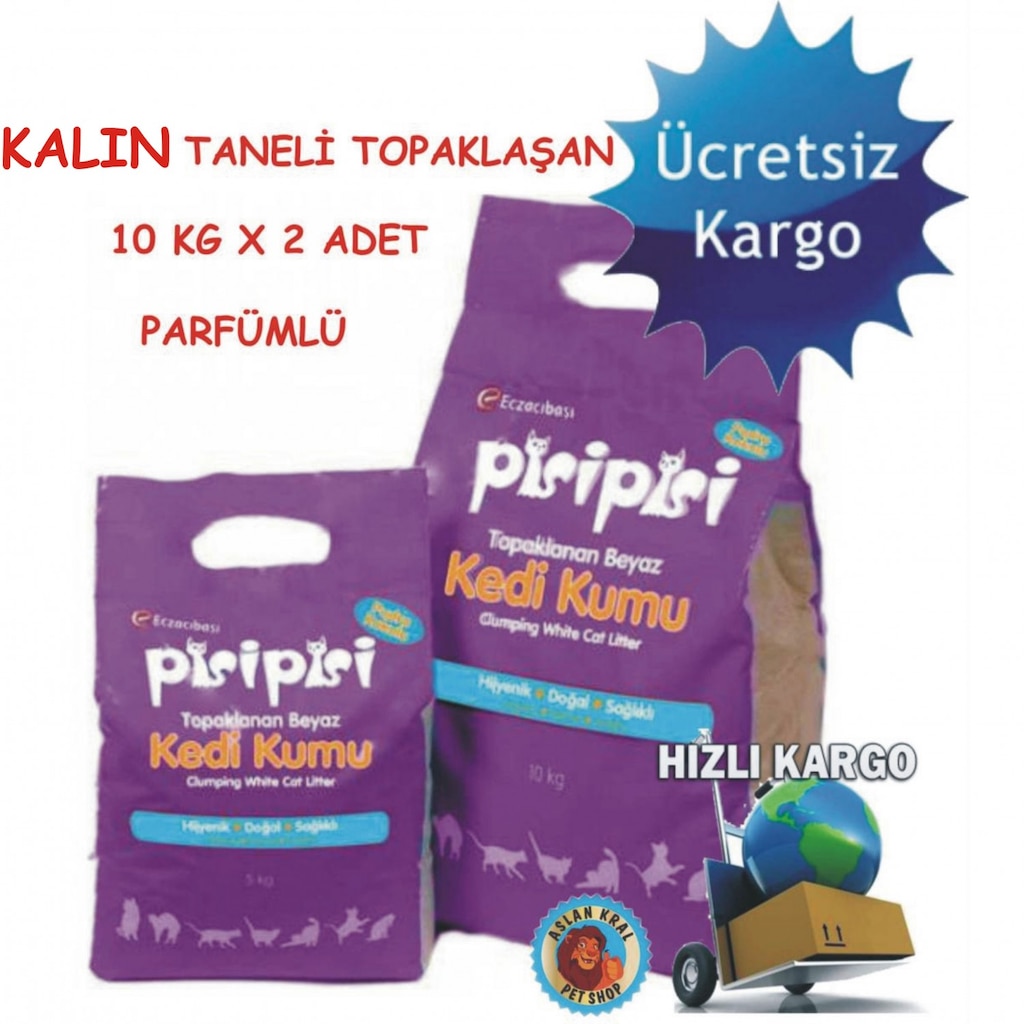 Kedi Kumu 10 Kg X (2 Adet) Eczacıbaşı Pisipisi Kalın Taneli