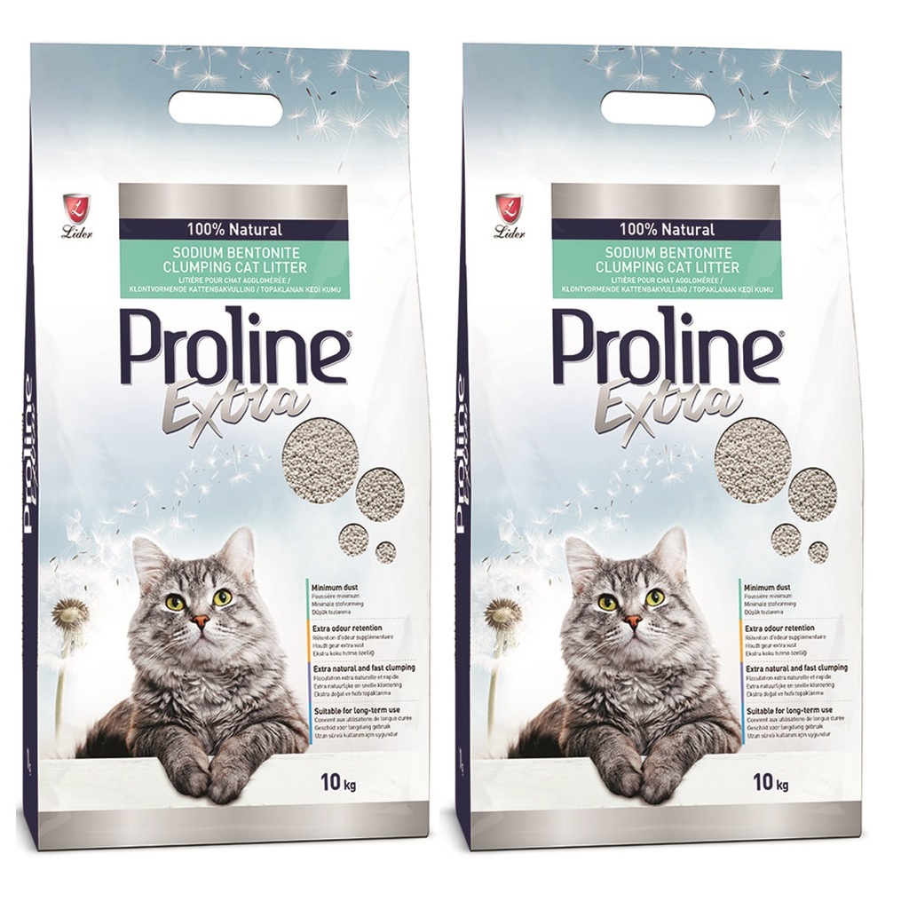 Proline Extra Sodıum Bentonit Topaklaşan Kedi Kumu 10 Kg x 2 adet