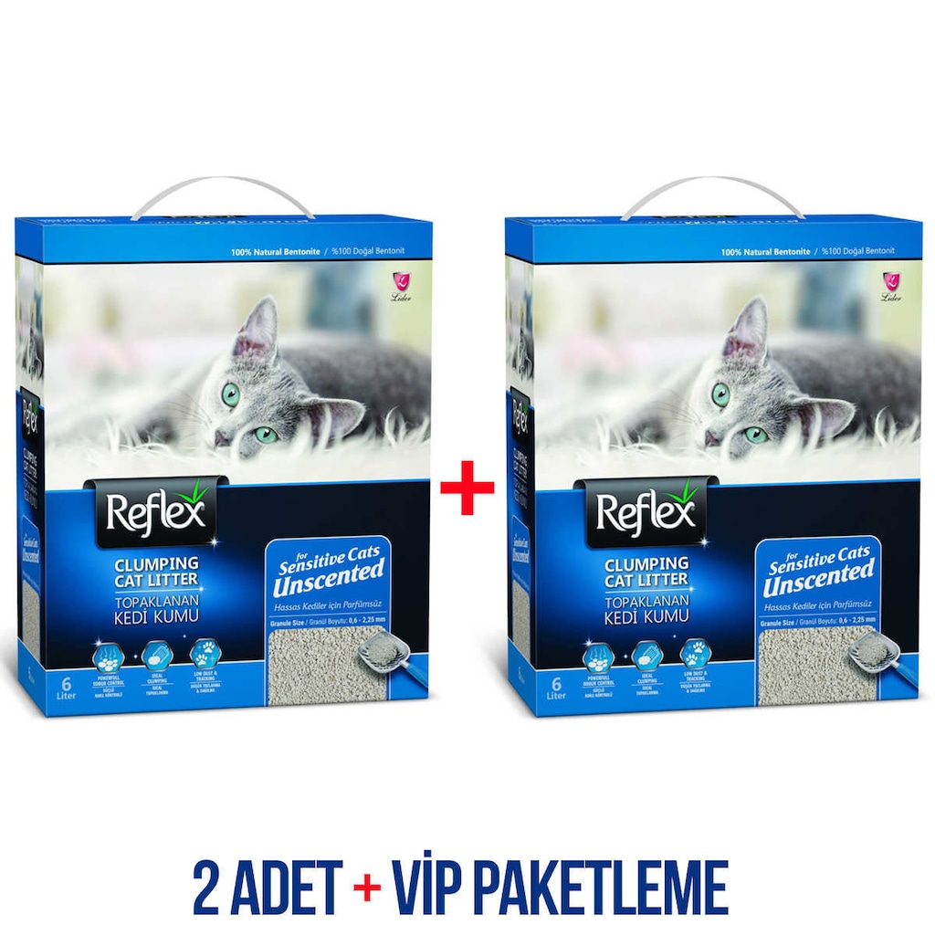Reflex Parfümsüz Topaklanan Kedi Kumu 2 x 6 lt Fiyatları ve Özellikleri