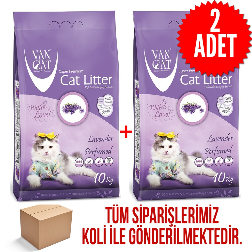 Vancat Kedi Kumu 10 Kg X 2 Adet Lavanta Kokulu İnce Taneli