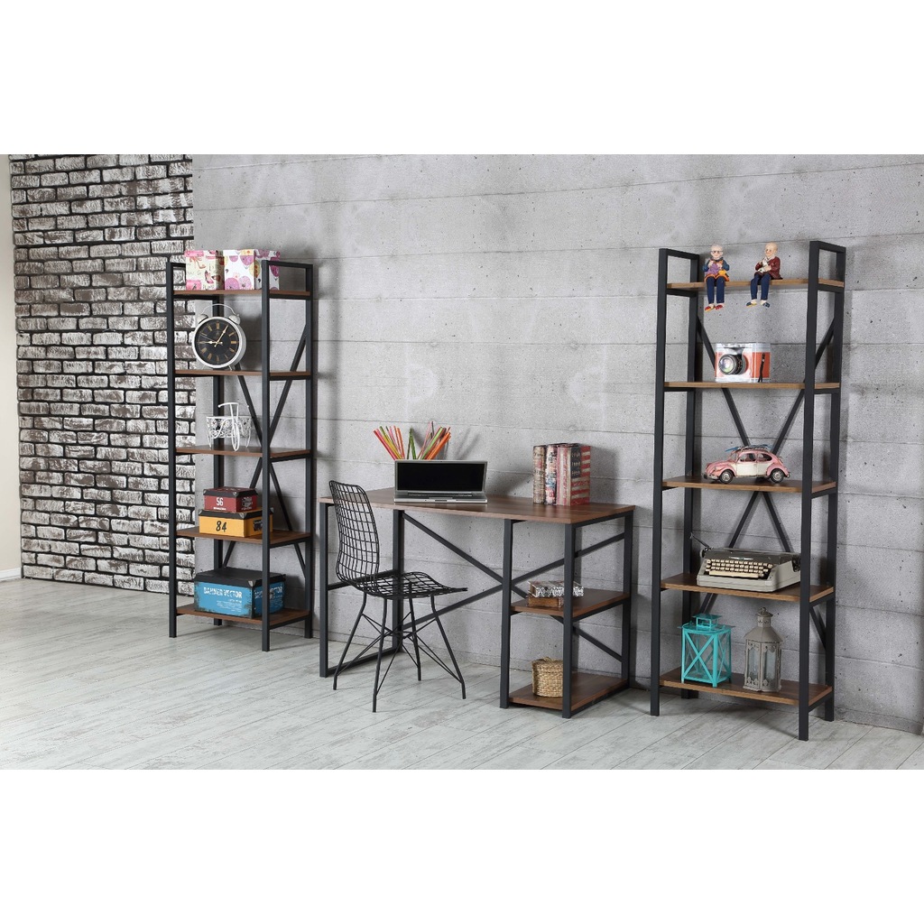 ELFİN Elit Metal Kitaplık, Tel Sandalye, Çalışma Masası
