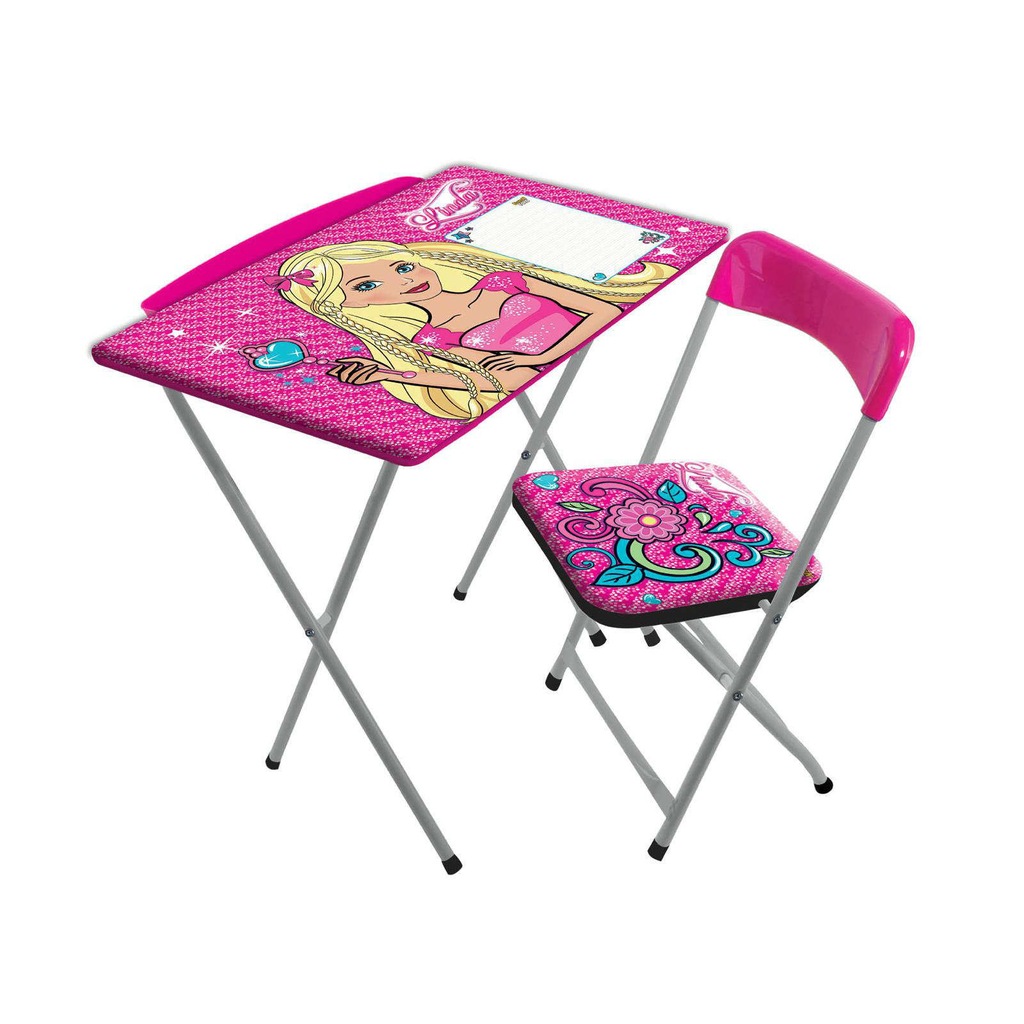 Kız Çocuk Pembe Ders Çalışma Masası Ve Sandalye Seti Linda