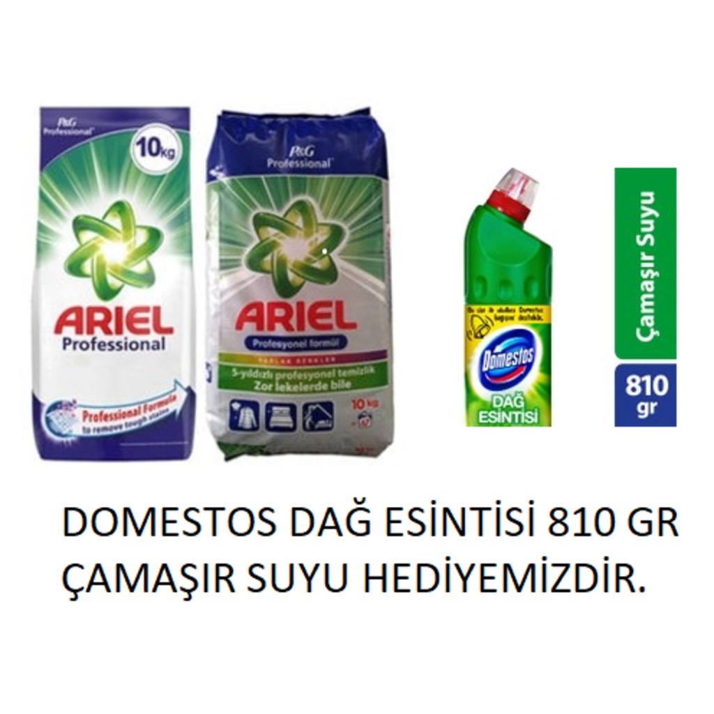 10KG ARİEL RENKLİ+10 KG ARİEL BEYAZ ÇAMAŞIR SUYU HEDİYELİ