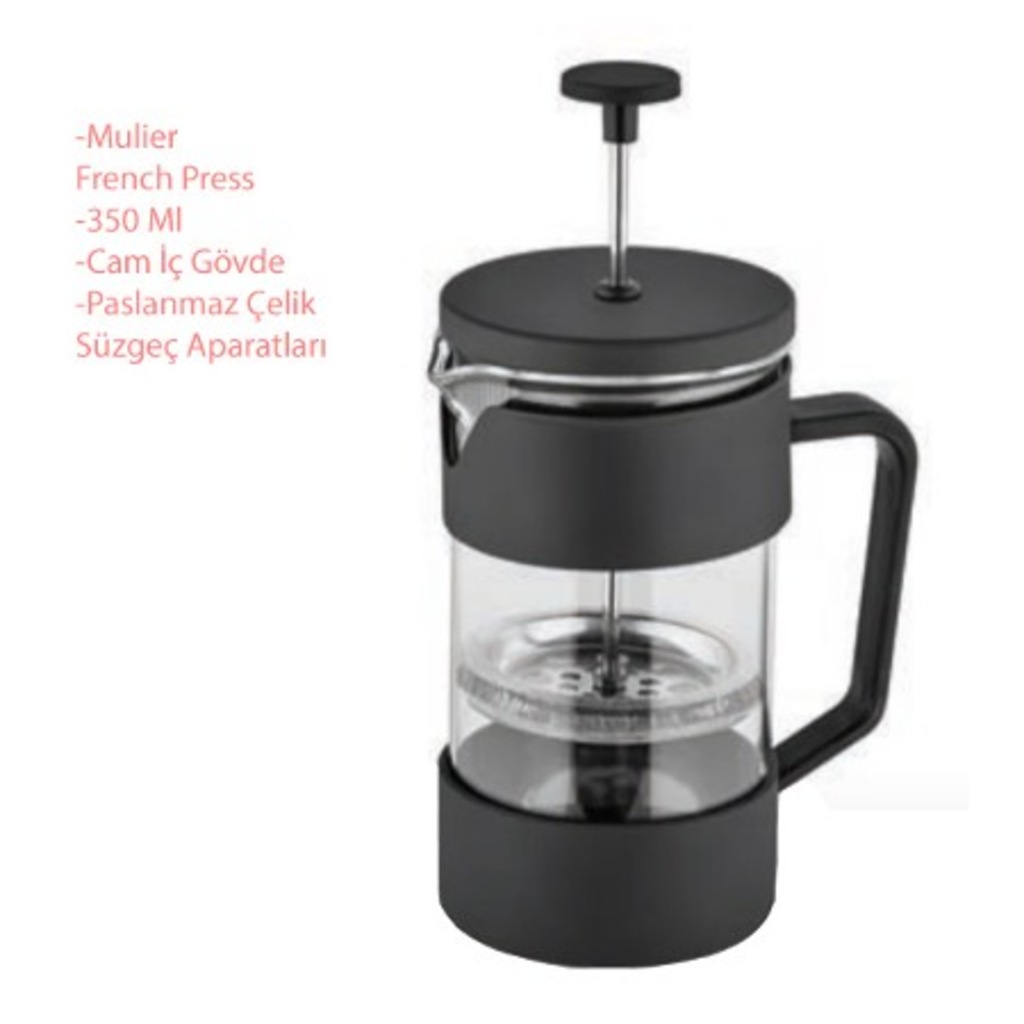 Mulier Bitki Çayı Ve Filtre Kahve Makinesi French Press 350 Ml
