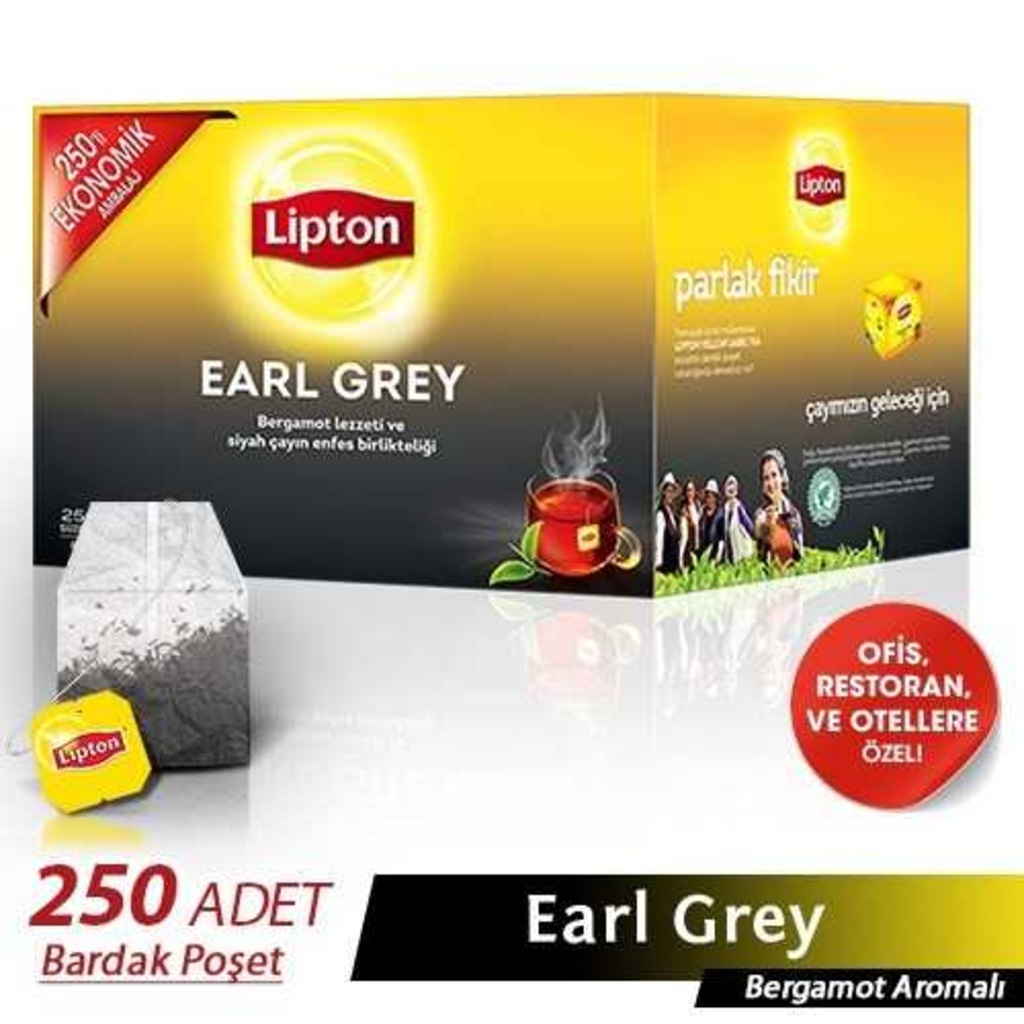 Lipton Earl Grey Bergamot Aromalı Siyah Süzen Bardak Poşet Çay 250 x 2 G