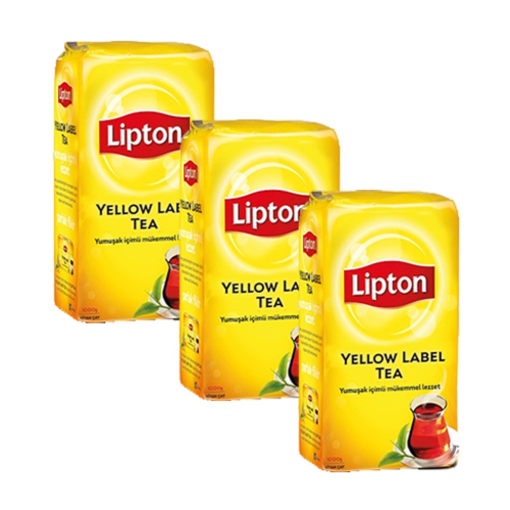 LİPTON YELLOW LABEL SİYAH DÖKME ÇAY 1000 G 3'LU EKO SET