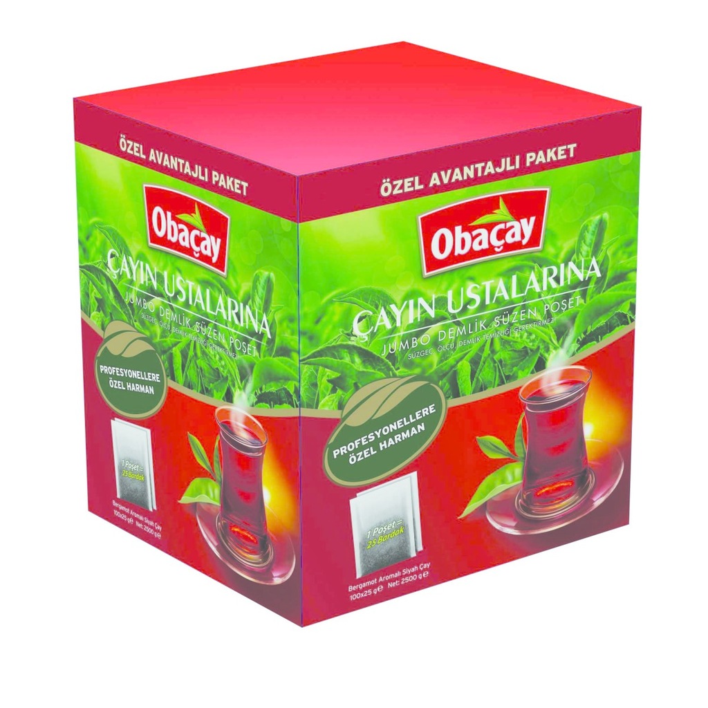 Obaçay Çayın Ustalarına Edt Demlik Poşet 25G 100'Lü