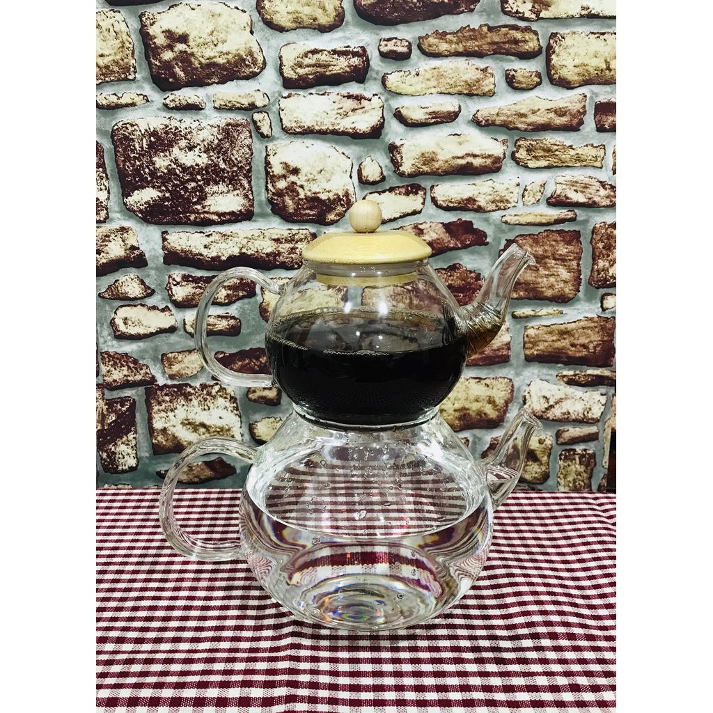 CAM ÇAYDANLIK BOROSİLİKAT BAMBU KAPAK