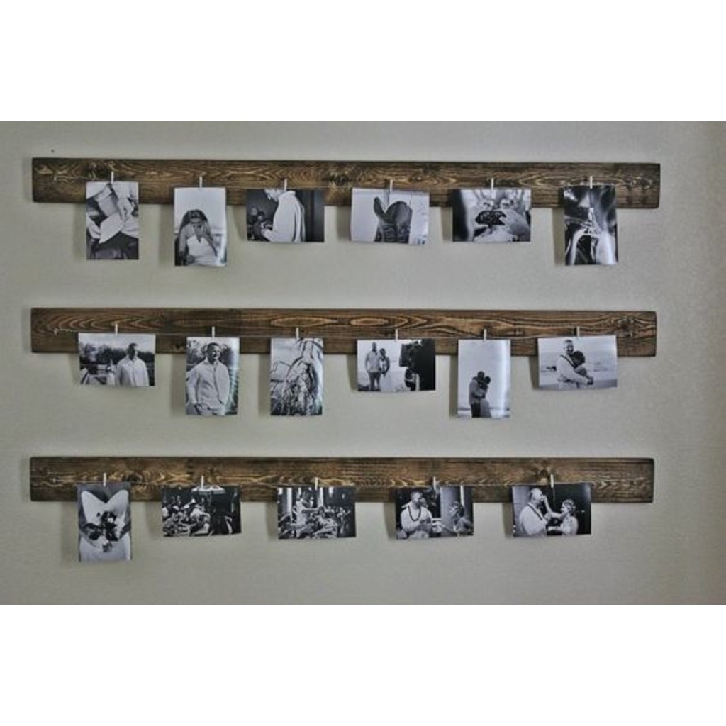 3Lü Ahşap Fotoğraflık Mandallı fotoğraflık Fotoğraf Albümü Askısı
